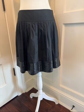 Theory Black A-Line Skirt with Sequin Hem